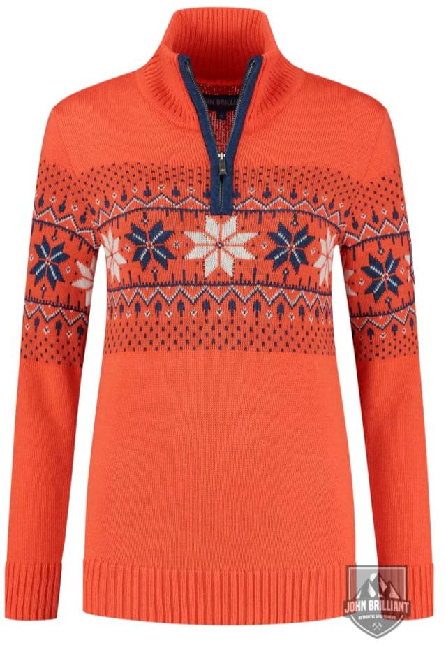 Buy online Premium Quality Norwegian Womens Pullover Fargerik, Orange - John Brilliant