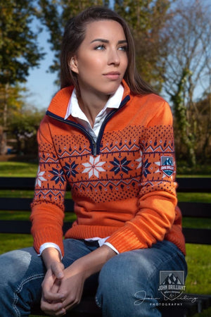 Buy online Premium Quality Norwegian Womens Pullover Fargerik, Orange - John Brilliant