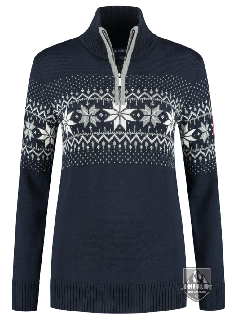 Buy online Premium Quality Norwegian Womens Pullover Merino, Navy - John Brilliant