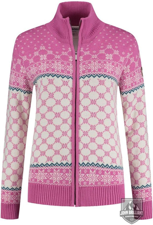 Womens Knitted Cardigan Windstopper® Pink Sweater