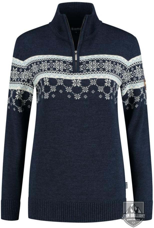 Womens Pullover Nordic Merino Navy Sweater