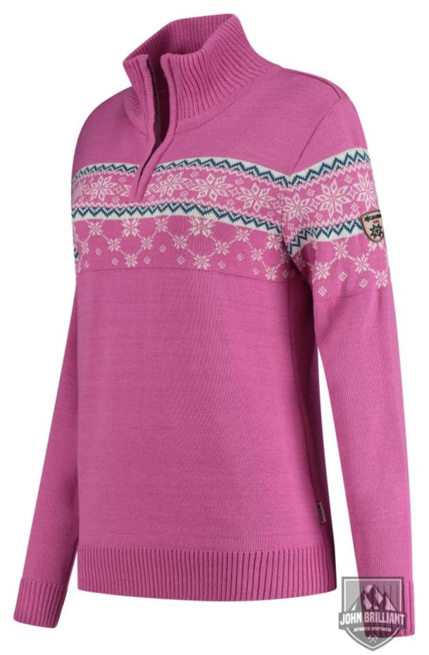 Womens Pullover Nordic Merino Pink Sweater