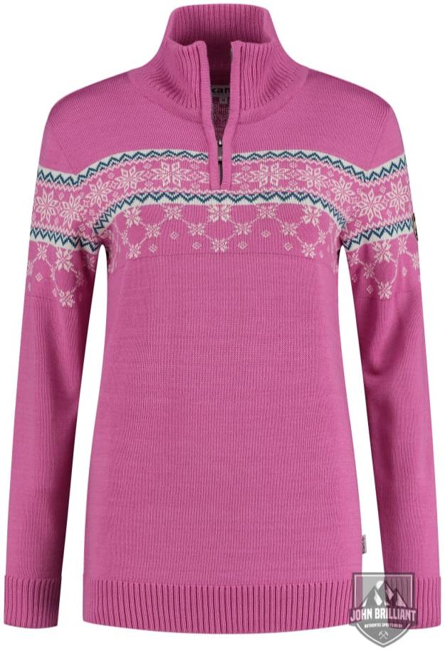 Womens Pullover Nordic Merino Pink Sweater